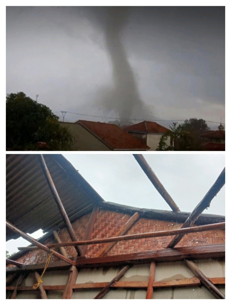 Puting Beliung Menerpa Rumah Warga Di Kecamatan Cibaliung.