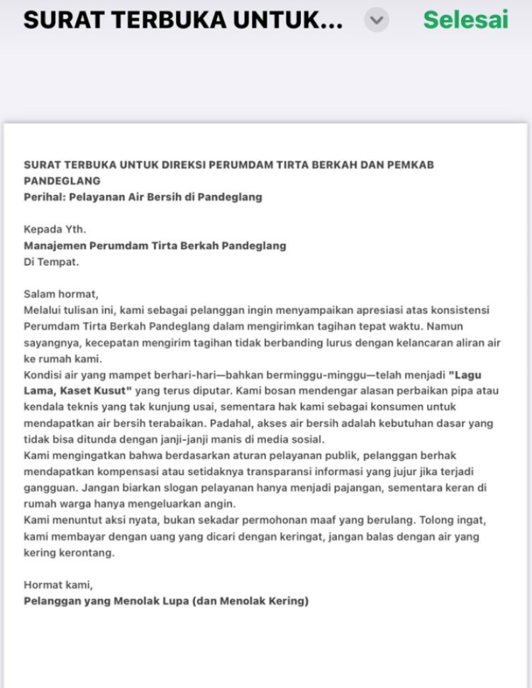 PERUMDAM Tirta Berkah Diprotes Warga Dan Jadi Sorotan Publik 