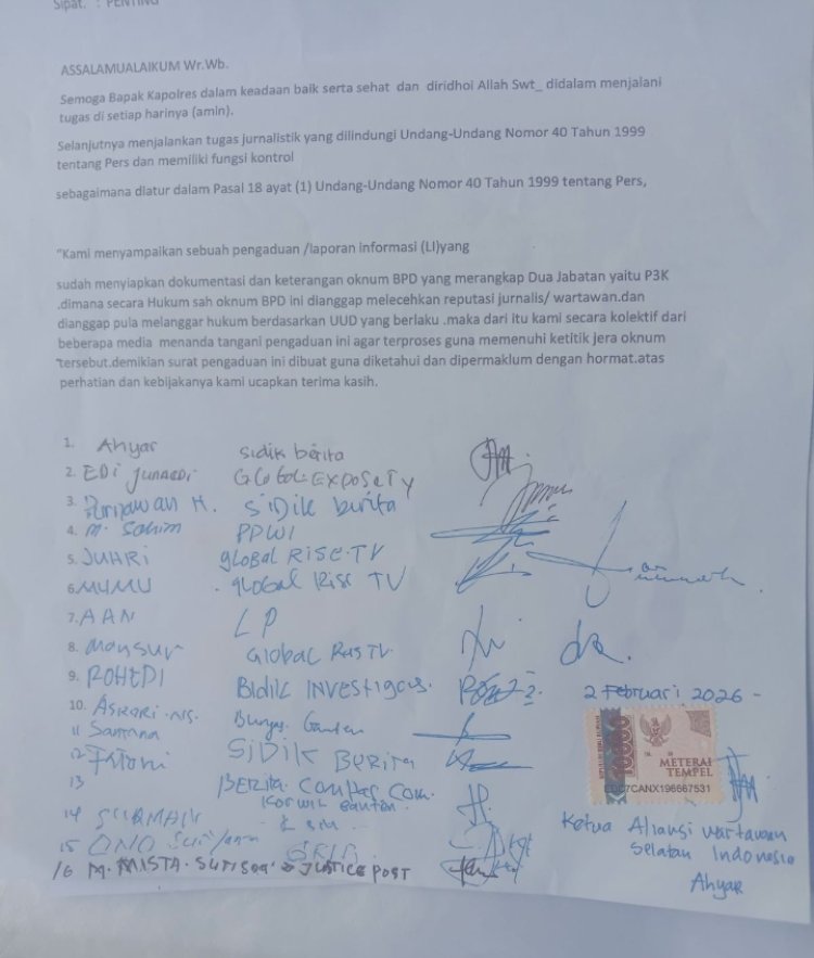 Gabungan Beberapa Media Di Pandeglang Laporkan Oknum BPD Cibaliung Dugaan Lecehkan Profesi Wartawan 