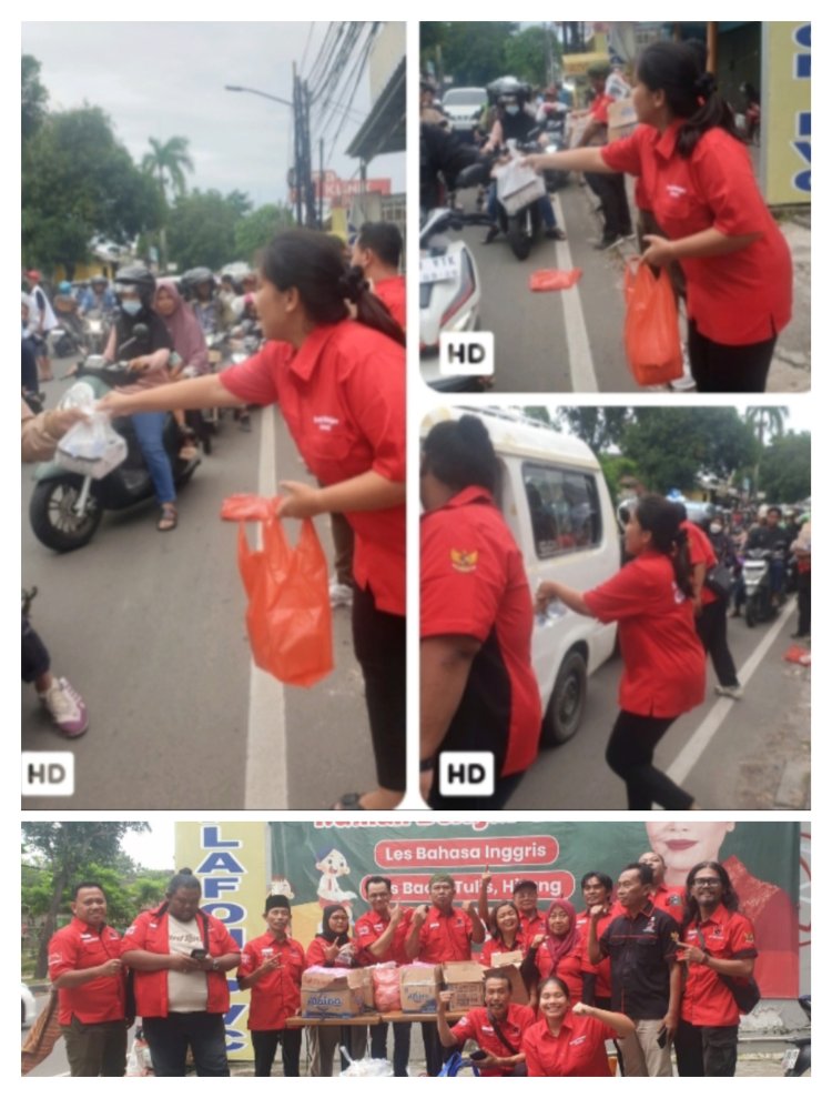 Gesuri Mesias Bintang Merah Angota Dewan DPRD Kota Tangerang Berbagi Takjil Dibulan Ramadhan Bersama Anggota PAC PDI Perjuangan Ciledug 