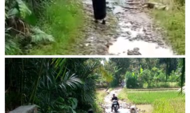 Jalan Kampung Cadas Ngampar Kadubadak  Sulit Dilalui Kendaraan Roda Dua di Keluhkan Warga