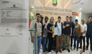 Ketua Projo Muda Kota Tangerang Halasson Sigalingging Melaporkan Salah Satu Akun Sosmed Ke Polres Metro Tangerang Kota 
