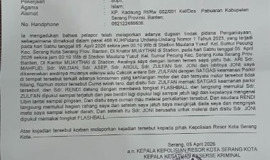 Oknum  satgas Stadion Maulana Yusuf Serang berujung penganiyaan.