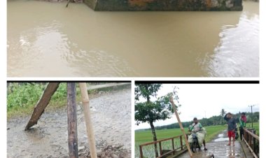 Jembatan Nyaris Putus di Kampung Peteuy Ancam Nyawa Anak Sekolah dan Warga