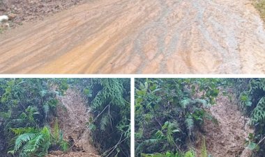 Tanah Longsor Tutupi Jalan Utama Rangkas Bitung-Warung Warung-Banten Desa Citorek Kabupaten Lebak Diduga Akibat Galian Tambang Emas Ilega