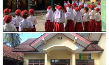 Danramil 0106/Menes Dandim 0601/Pandeglang Pimpin Upacara Bendera di SDN Alaswangi 2 Dan Berikan Arahan PBB