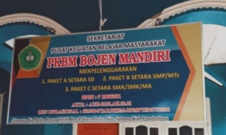 PKBM Bojen Mandiri Kecamatan Sobang Membuka Pendaftaran Siswa-Siwi Baru Tahun Ajaran 2026-2027, Gratis