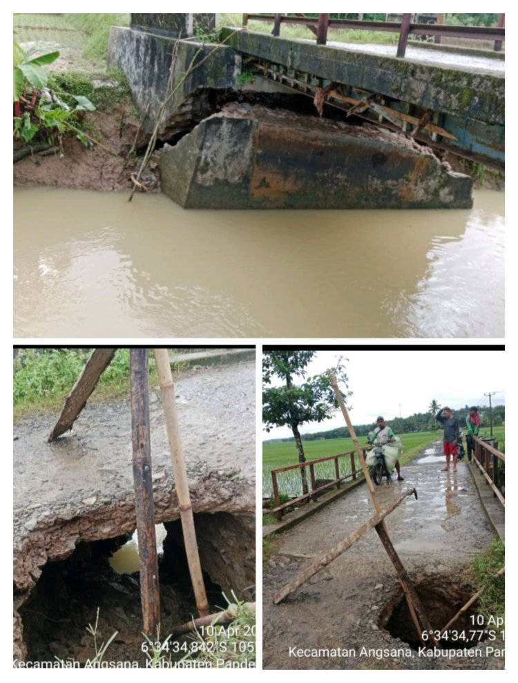 Jembatan Nyaris Putus di Kampung Peteuy Ancam Nyawa Anak Sekolah dan Warga