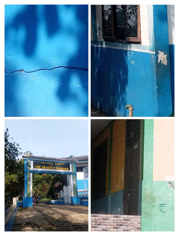 Jendela Rusak,Cat Mengelupas, Perawatan BOS SMPN 2 Pulosari di Pertanyakan.
