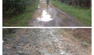 Warga Desa Tangkil Sari Kec Cimangu Keluhkan Jalan Poros Kabupaten Cisiih–Cisaat–Cempaka Rusak Parah