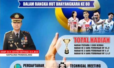 KAPOLRES PANDEGLANG GELAR OPEN TURNAMEN VOLLEYBALL CUP 2026, TOTAL HADIAH 1 EKOR KERBAU