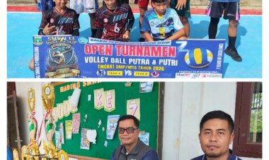 Meriahkan HUT SMKN 13 Pandeglang Turnamen Bola Voli Putra-Putri Tingkat SMP-MTs Resmi di Buka