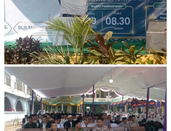 Danramil 0106/Menes Hadiri Acara Kunjungi Kementrian ATR/BPN RI  Dan Direktur Pondok Pesantren, Pendidikan Paud Kementrian Agama RI Pada Pengajian Umum,Tema Tanah Dalam Perspektif Santri