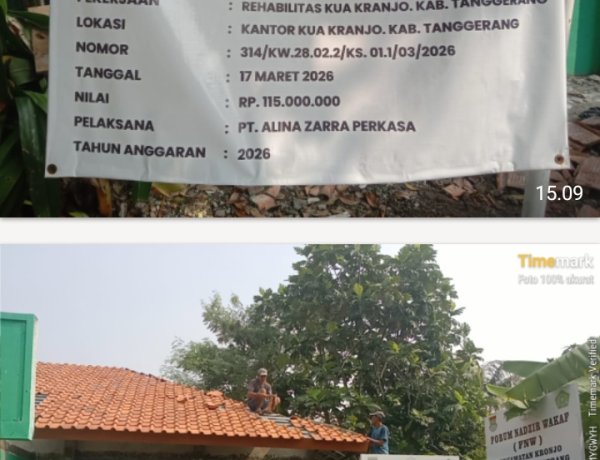 Diduga Kurang Pengawasan, Proyek Rehabilitasi KUA Kronjo Gunakan Besi Tak Sesuai RAB?  