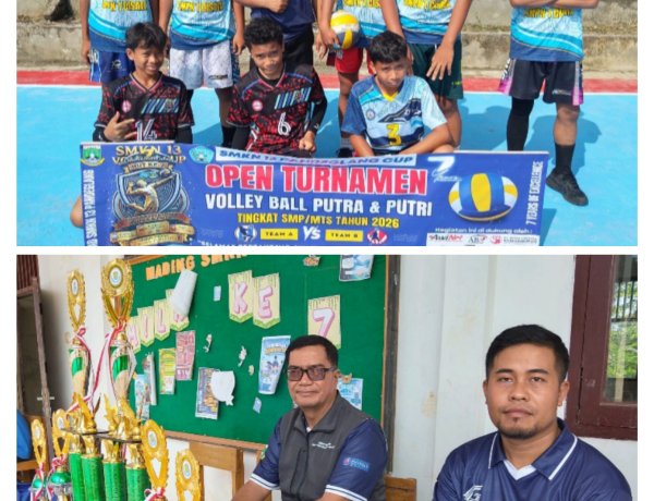 Meriahkan HUT SMKN 13 Pandeglang Turnamen Bola Voli Putra-Putri Tingkat SMP-MTs Resmi di Buka
