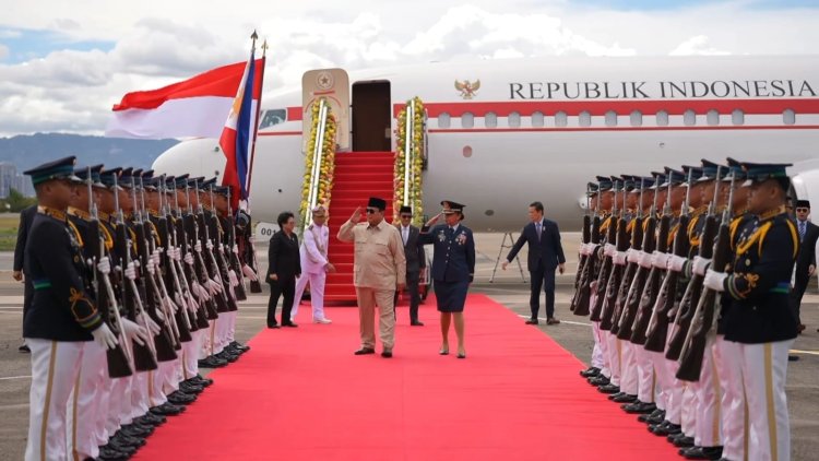 Disambut Tarian Dan Pasukan Jajar Kehormatan, Prabowo Tiba di Filipina untuk Hadiri KTT ASEAN.