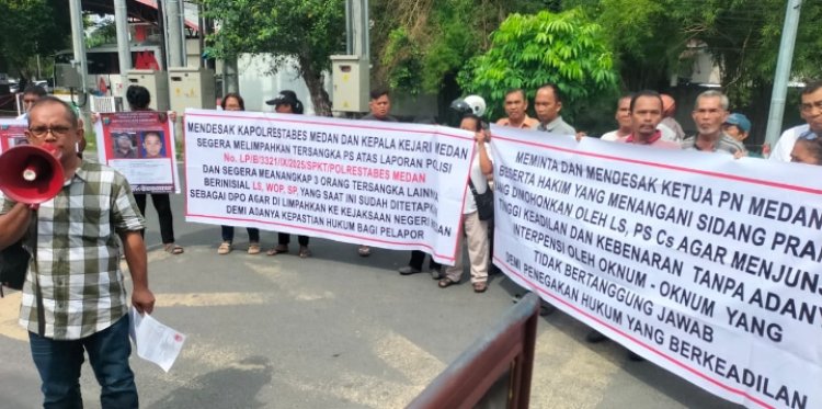 Aksi susulan keluarga korban penganiayaan,aparat segera tangkap pelaku hukum tegakkan,