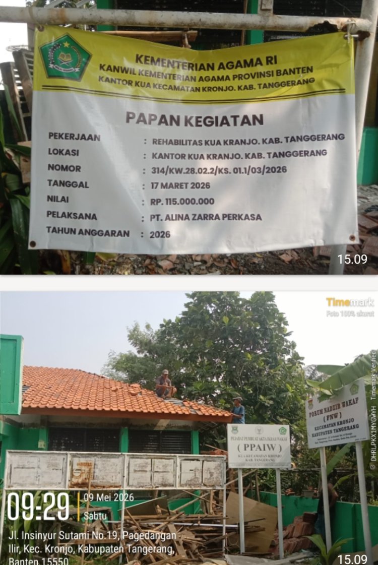 Diduga Kurang Pengawasan, Proyek Rehabilitasi KUA Kronjo Gunakan Besi Tak Sesuai RAB?  