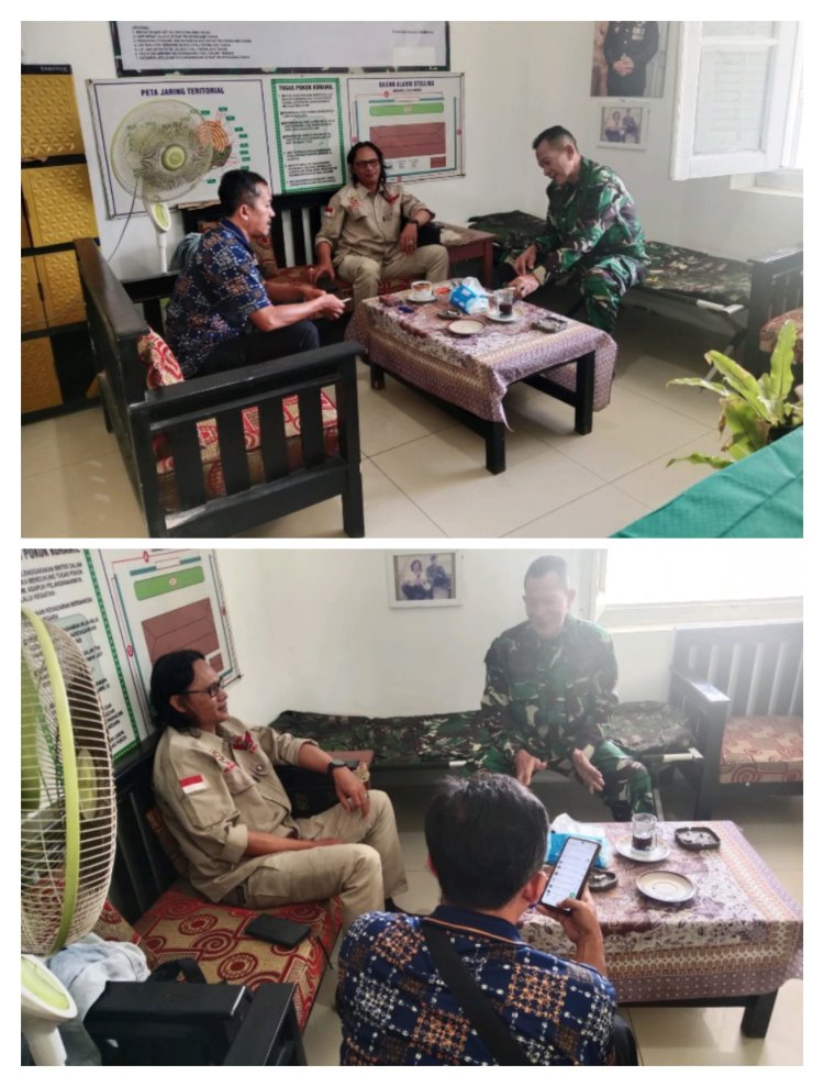 Danramil 0106/Menes Ngopi Bareng Media Menjalin Sinergitas 