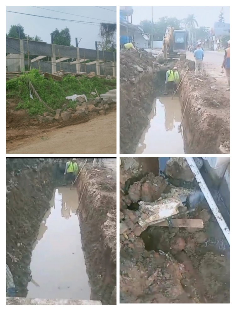 Proyek Jalan Nasional Rp 82 Miliar Diduga Mangkrak, Pipa PDAM Bocor Tak Kunjung Diperbaiki