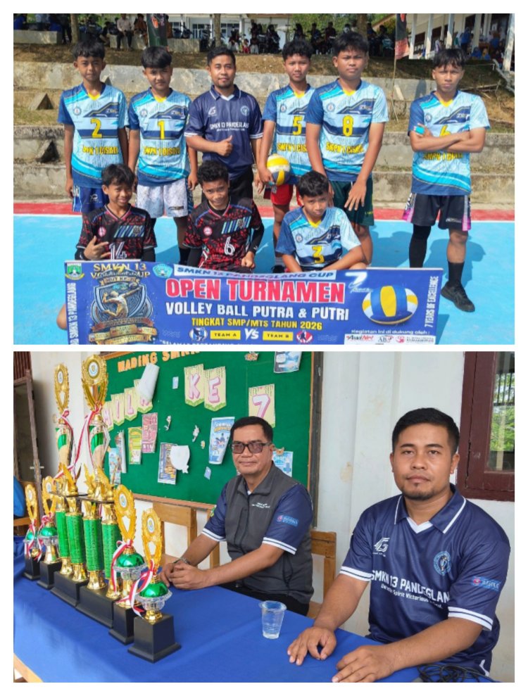 Meriahkan HUT SMKN 13 Pandeglang Turnamen Bola Voli Putra-Putri Tingkat SMP-MTs Resmi di Buka