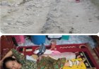 Jalan Menuju Kampung Cigebang Rusak Parah, Seorang Pengendara Alami Patah Tulang  ‎