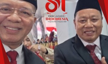 Hadiri Perayaan HUT RI Ke-81 di Istana Negara, Uhadi Sekjen APDESI Merah Putih Bersama Ketua Umum ABPEDNAS Indonesia Indra Utama