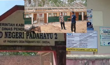Realisasi Program Revitalisasi SDN Padahayu 02 Cikedal Di Monitoring Sekretaris Disdikpora Pandeglang Guna Mendukung Program Unggulan Presiden Prabowo