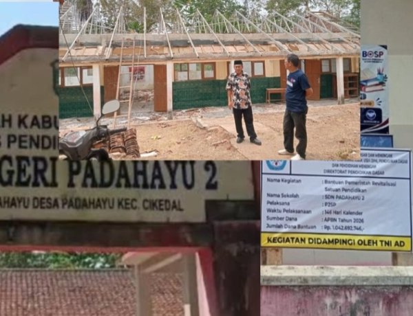 Realisasi Program Revitalisasi SDN Padahayu 02 Cikedal Di Monitoring Sekretaris Disdikpora Pandeglang Guna Mendukung Program Unggulan Presiden Prabowo