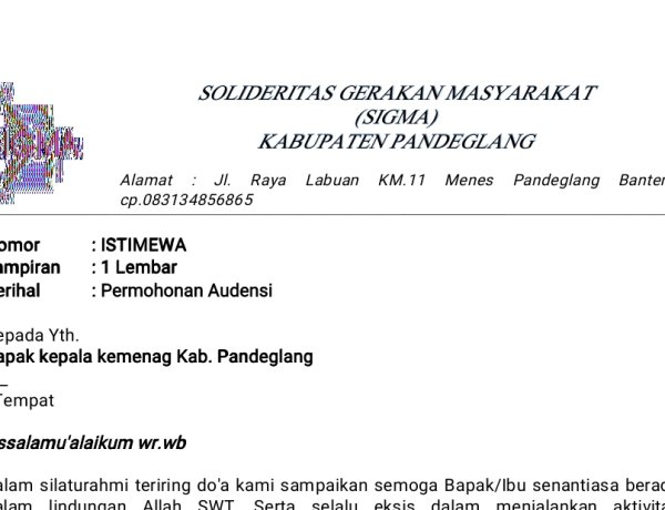 Soal Adanya Dugaan Pungli di MTsN 2 Pandeglang Masih Bergulir, Aktivis SIGMA Layangkan Surat Audiensi ke Kemenag Pandeglang