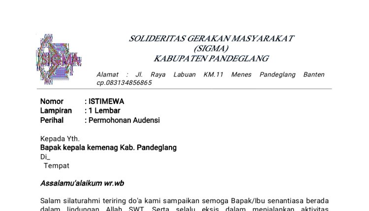 Soal Adanya Dugaan Pungli di MTsN 2 Pandeglang Masih Bergulir, Aktivis SIGMA Layangkan Surat Audiensi ke Kemenag Pandeglang